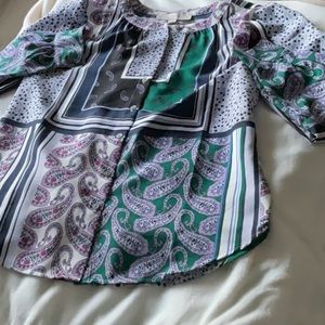 LOFT button down blouse. Size XS/S. You’ll collar. Polyester